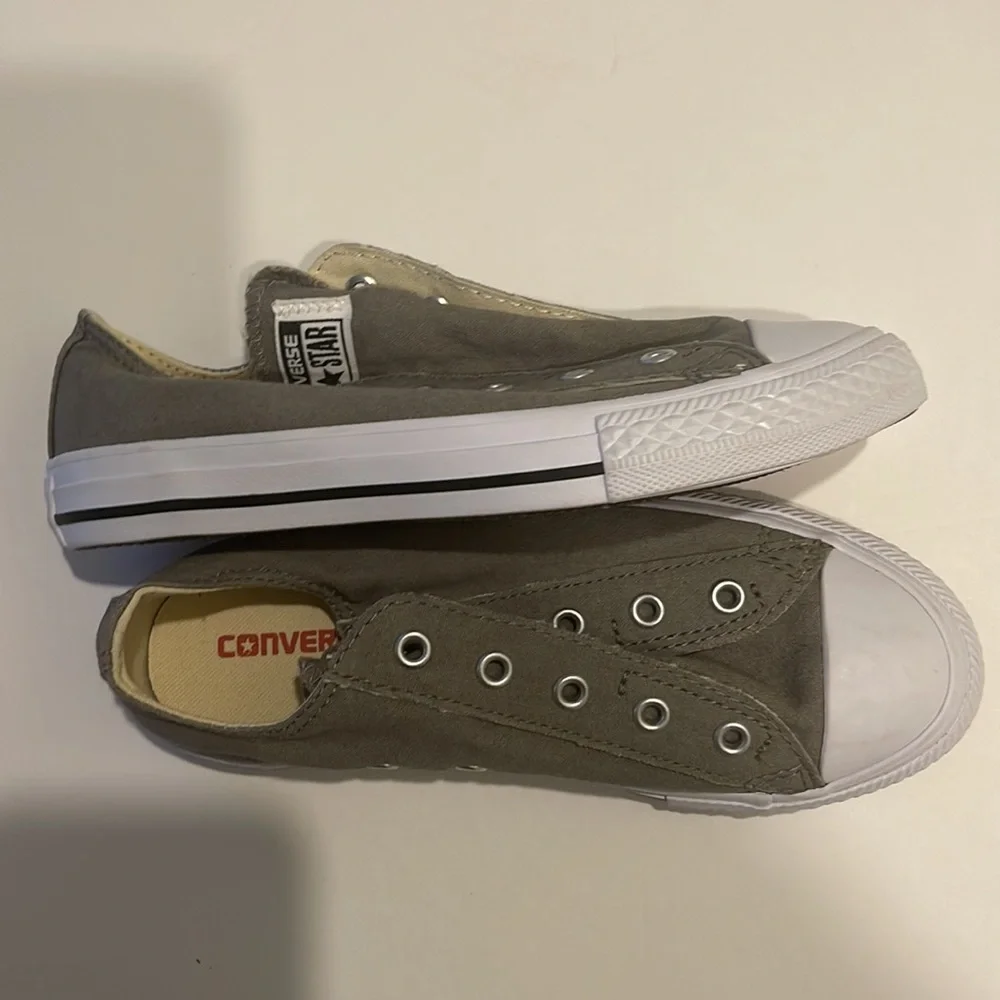 Converse All Stars youth sneakers. Size 2. Gray and White. NWOT.